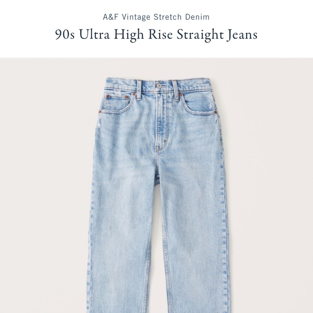 Abercrombie 90’s Ultra High Rise Straight Jeans 28